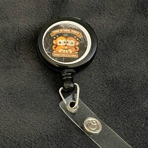 Black Retractable Badge Reel with Monkey Graphic